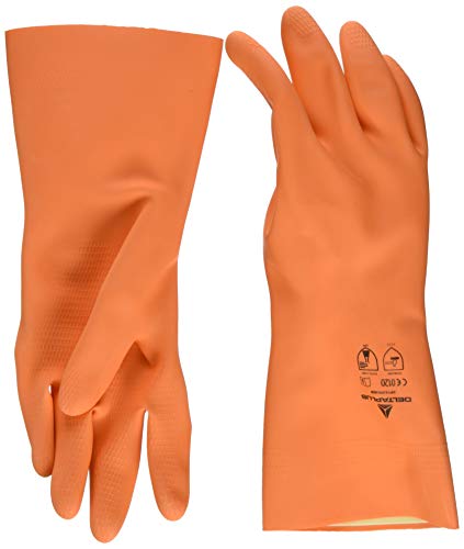 Deltaplus Delta Plus DPVE450OR08 mocne rękawice lateksowe, długość 30 cm, grubość 1 mm, pomarańczowe, 8/9, 120 sztuk