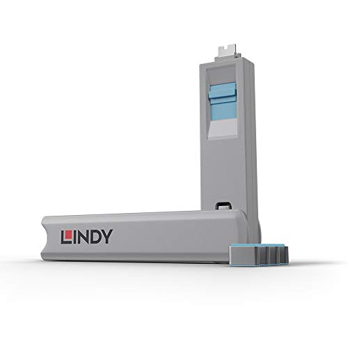 LINDY USB-C port lock blue