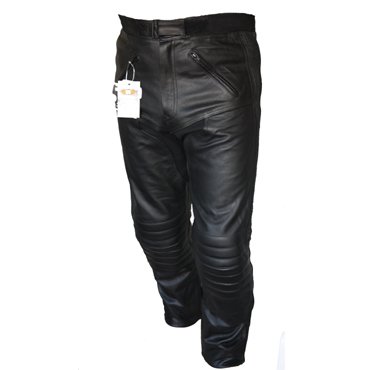 Bikers Gear Australia Męskie miękkie skórzane spodnie motocyklowe premium LT1004, czarne, UE (46XL), UK (36L), czarny
