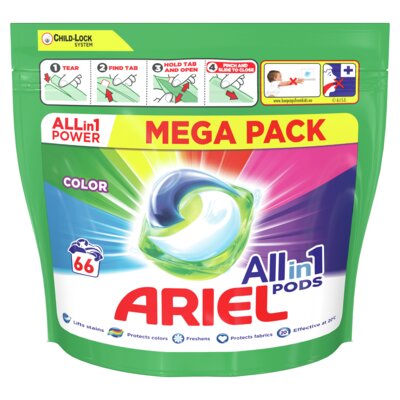 Ariel Kapsułki do prania All in One Power Color 66 szt 34022091