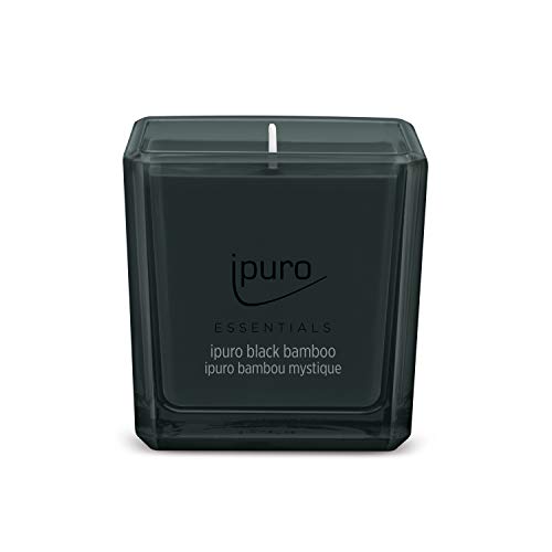 ipuro - Dekoracyjna świeca zapachowa Ipuro black bamboo – minimalistyczne i purystyczne świece zapachowe w szkle – intensywne świece zapachowe z zielonymi i drzewnymi nutami – stylowa świeca 125 g