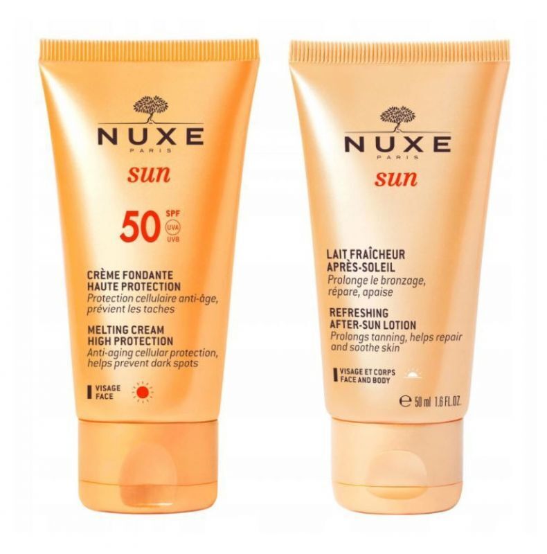 Zdjęcia - Pozostałe kosmetyki Nuxe Sun - zestaw  (Krem do twarzy SPF50+ 50ml + Balsam po opalaniu 50ml)