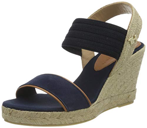 Tommy Hilfiger New Tommy Basic Opened Toe Wedge Peeptoe sandały damskie, niebieski - Niebieski/pustynny (Blue Desert Sky Dw5) - 40 EU
