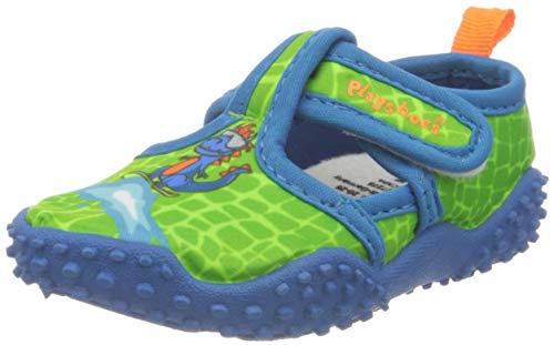 Playshoes Unisex dziecięce buty do wody Dino, niebieski zielony, 24/25 EU