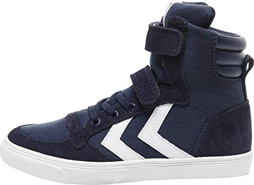 hummel Buty dziecięce Slimmer Stadil High Jr Sneaker uniseks, niebieski - niebieski (Dress Blue) - 37 eu