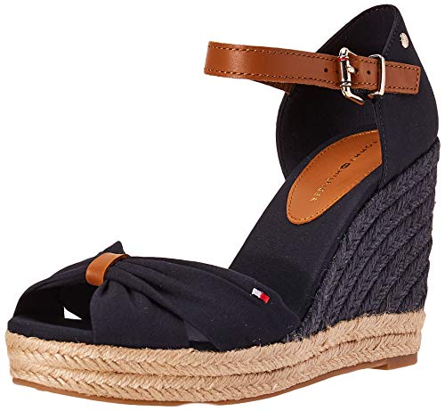 Tommy Hilfiger Damskie espadryle Basic Open Toe High Wedge, Desert Sky, 42 EU