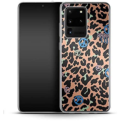 Silikonowe etui na telefon komórkowy Leopard Peace Palms Samsung Galaxy S20 Ultra