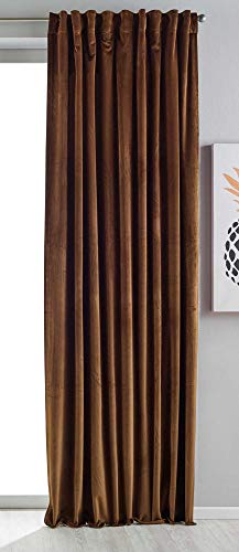 Gardinenbox 20357 zasłona zaciemniająca »Milano«, aksamitna, nieprzejrzysta, ze szlufkami, tunelowa, z możliwością skrócenia, kolor taupe, 1 szt, wys. x szer. 235 x 135 cm