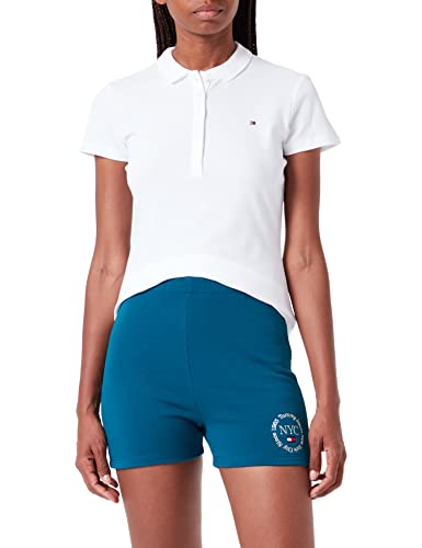 Tommy Hilfiger - Koszulka z krótkim rękawem - Tommy Hilfiger damska - koszulka polo - damska koszulka polo z krótkim rękawem, Biały (klasyczny biały 100), XXL