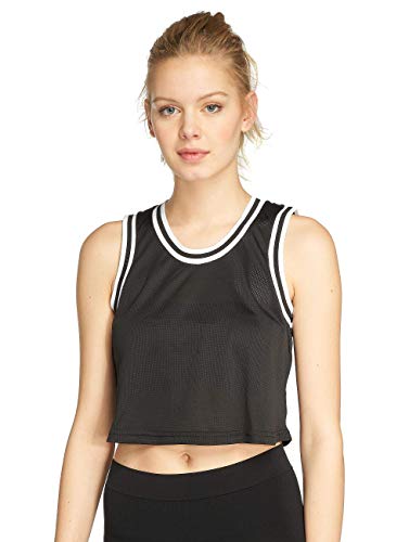 Urban Classics Damski top z siateczki Cropped, wielobarwny (Blk/Wht/Blk 00493), M