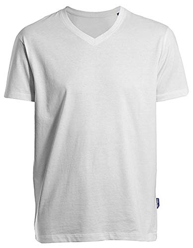 HRM Męska Luxury V-Neck Tee I Premium T-Shirt męski dekolt w serek ze 100% bawełny ekologicznej I Basic T-shirt nadaje się do prania w temperaturze do 60°C I wysokiej jakości i ekologiczna odzież