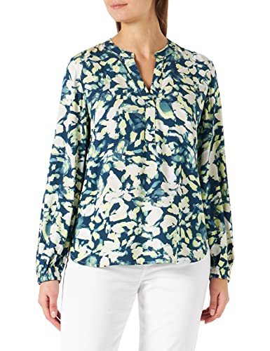 TOM TAILOR mine to five Damski Wzorzysta bluzka z rękawami balonowymi 1024624, 10904 - Stormy Sea Blue, 36