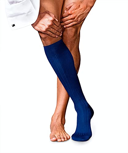 FALKE Mężczyźni Podkolanówki No. 2 M KH Najlepszy Kaszmir długie jednokolorowe 1 Para, Niebieski (Royal Blue 6000), 45-46