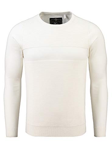 KEY LARGO Robbie okrągły sweter męski, offwhite (1001), XL