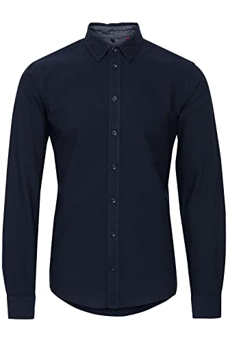 Blend BHBHNAIL koszulka męska z klasycznym kołnierzem koszuli, granatowy (70230), S