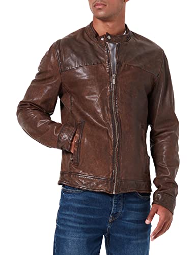 Oakwood Męska kurtka skórzana 60901, brązowy (marron), XL