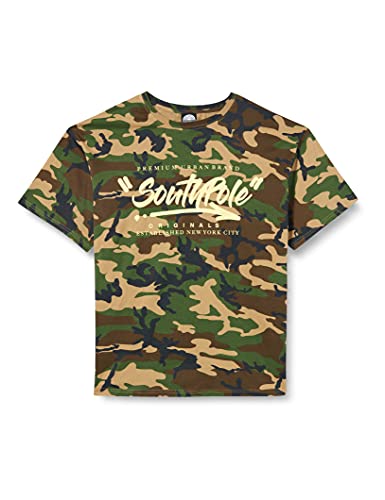 Southpole Męski T-shirt Short Sleeve Tee o wyglądzie oversize dla mężczyzn dostępny w 3 kolorach, rozmiarach S - XXL