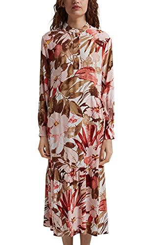ESPRIT Collection Sukienka midi z nadrukiem i LENZING™ ECOVERO™, 693/jasny Pink 4, 34