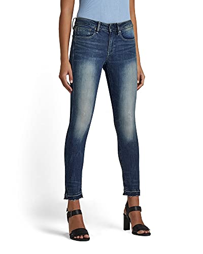 G-STAR RAW Jeansy damskie 3301 Mid Waist Ankle Skinny, Antic Faded Baum Blue C296-b817, 25W x 30L