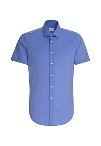 Seidensticker Męska koszula biznesowa - bez prasowania, wąska koszula - Slim Fit - z długim rękawem - kołnierz Kent - 100% bawełna