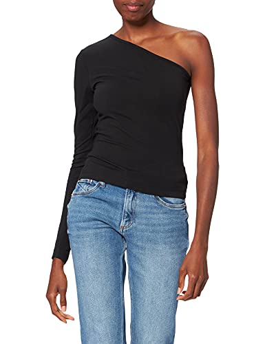 Urban Classics Damska koszulka z długim rękawem Asymmetric, czarny (Black 00007), XS