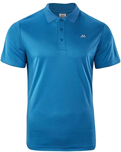 Martes Męska koszulka polo - klasyczna koszulka polo - koszulka z krótkim rękawem koszulka funkcyjna - szybkoschnąca, ultralekka - NODIM, Niebieski francuski/Reflective, M