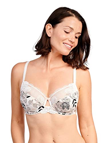 Sans Complexe Damski klasyczny biustonosz z fiszbinami, Imprime Floral Ivoire, 80D