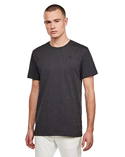 G-STAR RAW Męski T-shirt Base-S Regular, Wielokolorowy (Dk Black Htr 336-7293), XS