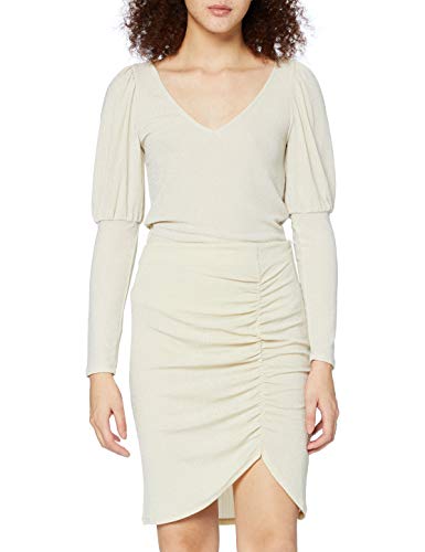 Vila Damska spódnica Vishinni Hw Glitter Skirt, Frosted Almond/Detail:silver Lurex, XS