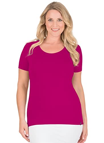 Trigema Damska koszulka z okrągłym dekoltem z wiskozy, magenta, 3XL