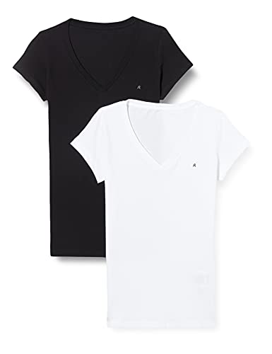 Replay T-shirt damski, 040 White-Black, XS