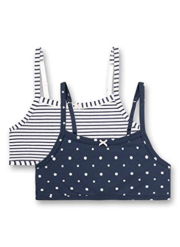 Sanetta Bustier dziewczęcy w dwupaku niebieski sportowy biustonosz, Nordic Blue, 152 cm