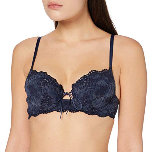 Billet Doux Damski klasyczny biustonosz z fiszbinami, Bleu Jeans, 85B