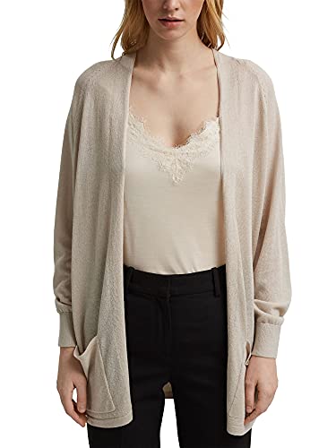 ESPRIT Z lnem: otwarty kardigan Basic, 290/jasny beż, XS