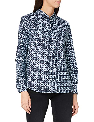Seidensticker Damska bluzka z długim rękawem Fashion Regular Fit, niebieski (19), 36