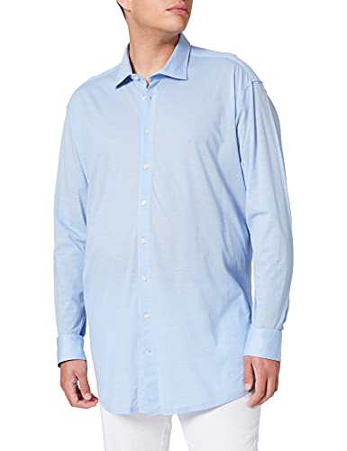 Seidensticker Męska koszula o regularnym kroju z długim rękawem, niebieski (niebieski 13), 38 PL