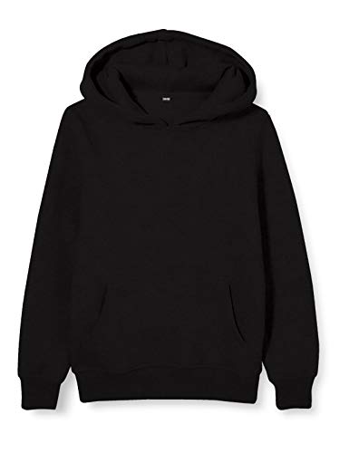 Build Your Brand Chłopięca bluza z kapturem Basic Kids Hoody, dziecięca bluza z kapturem dostępna w wielu kolorach, rozmiary 110/116 - 158/164, czarny, 110/116 cm