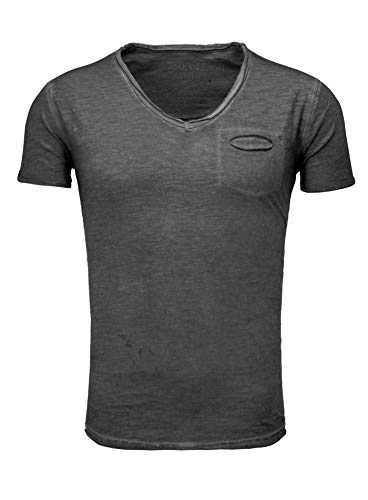 KEY LARGO Męski t-shirt Soda New V-Neck, Dark Grey (1102), L