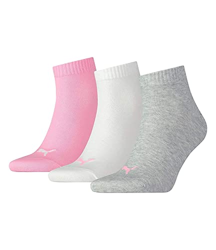 PUMA Skarpety uniseks Plain Quarter (zestaw 3 szt.), pryzm Pink, 42 EU