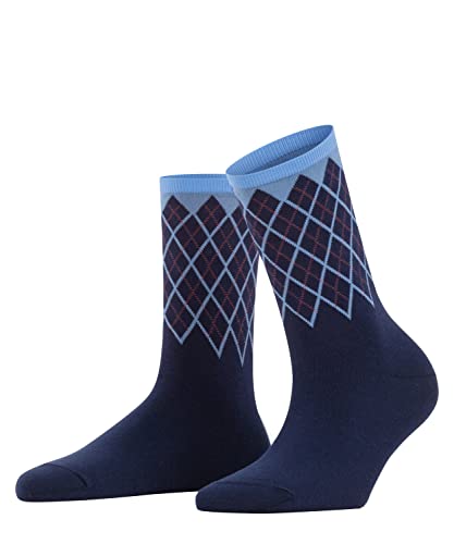 Burlington Kobiety Skarpety Mayfair W SO Bawełna z wzorem 1 Para, Niebieski (Marine 6120), 36-41