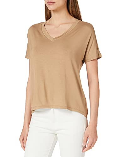 Vila Damska koszulka Vibelis V-Neck S/S Top/Su-Noos, Tigers Eye, XL