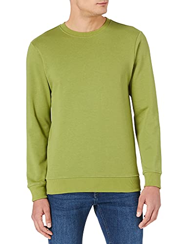 Urban Classics Męska bluza Basic Terry Crew, jednokolorowy sweter dla mężczyzn w wielu kolorach, rozmiary S-5XL, Newolive, M