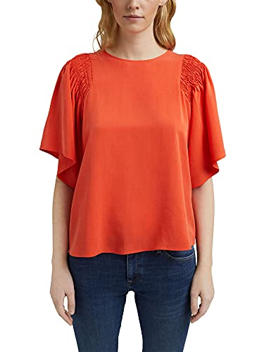 ESPRIT Bluzka z Tencel™ Lyocell, pomarańczowy czerwony, 32 PL