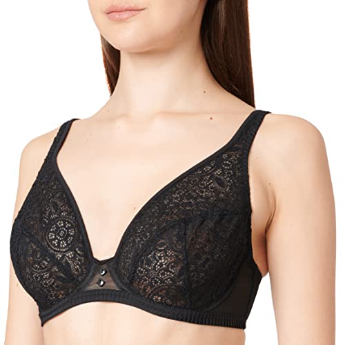 Maison Lejaby Damski biustonosz z fiszbinami mandala, Czarny (Noir 04), 65F