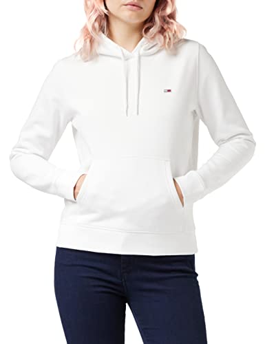 Tommy Hilfiger Damski sweter Tjw zwykły polar bluza z kapturem, biały, L