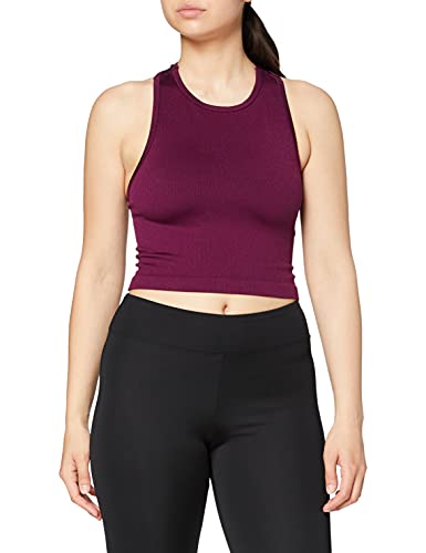 Heart And Soul Damski biustonosz sportowy Top Sportivo Donna-Shiny Ribbed, śliwka, M