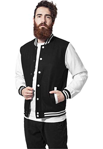 Urban Classics TB201 kurtka męska odzież oldschoolowa kurtka college, Blk/Wht, L