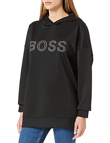 BOSS Damski sweter z kapturem C_eboa, czarny (Black1), M