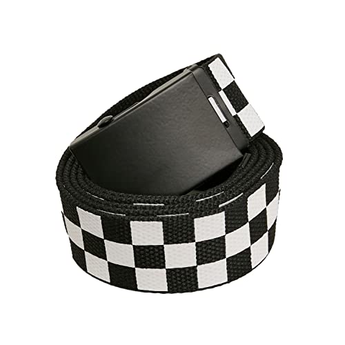 Urban Classics Uniseks Checker Pasek Do Spodni, Czarny/Biały