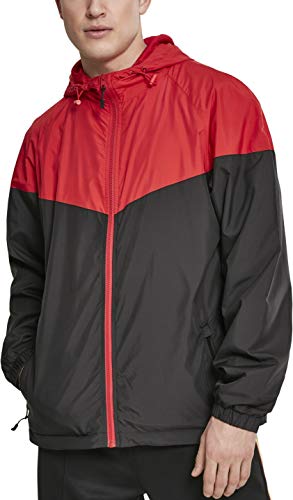 Urban Classics Kurtka męska Windbreaker 2-ton Tech Windrunner, kurtka przejściowa dla mężczyzn w wielu kolorach, rozmiary S - 5XL, Firered/Blk, S